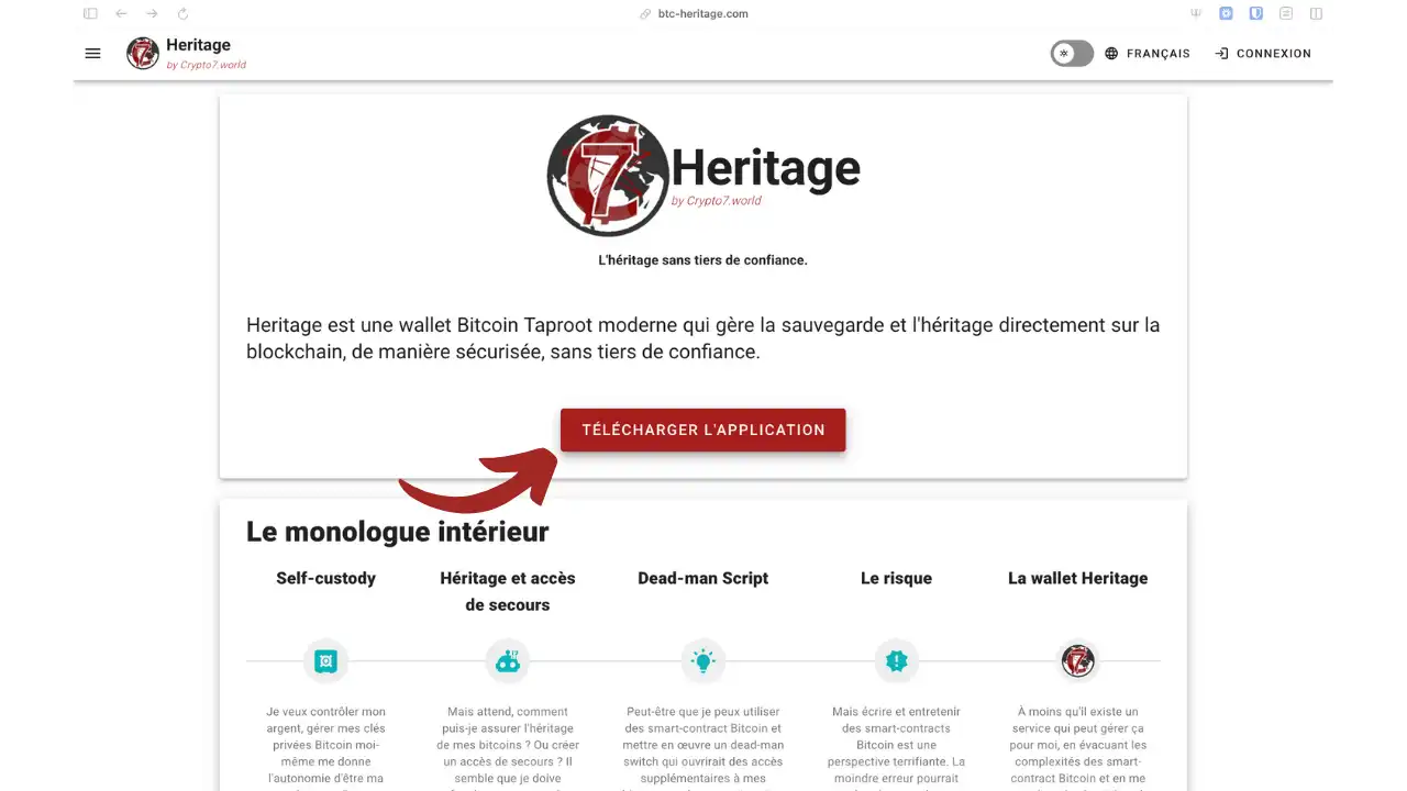 Page d'accueil Heritage