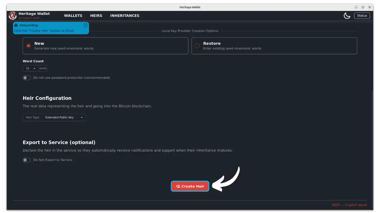 Finalisation héritier