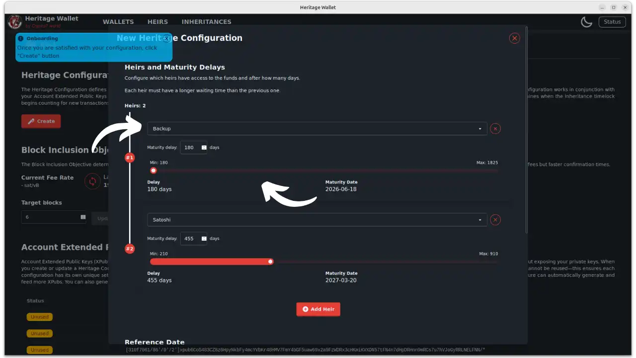 Configuration délais