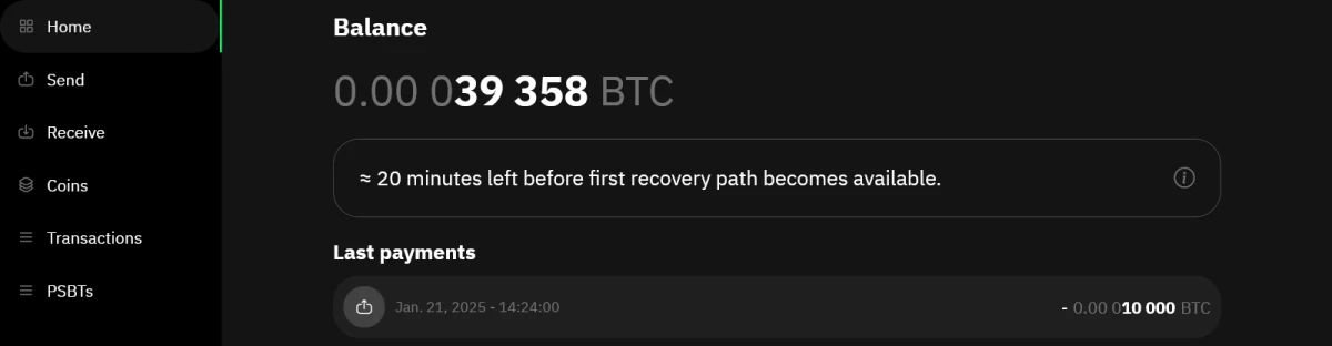 Avertissement chemin récupération