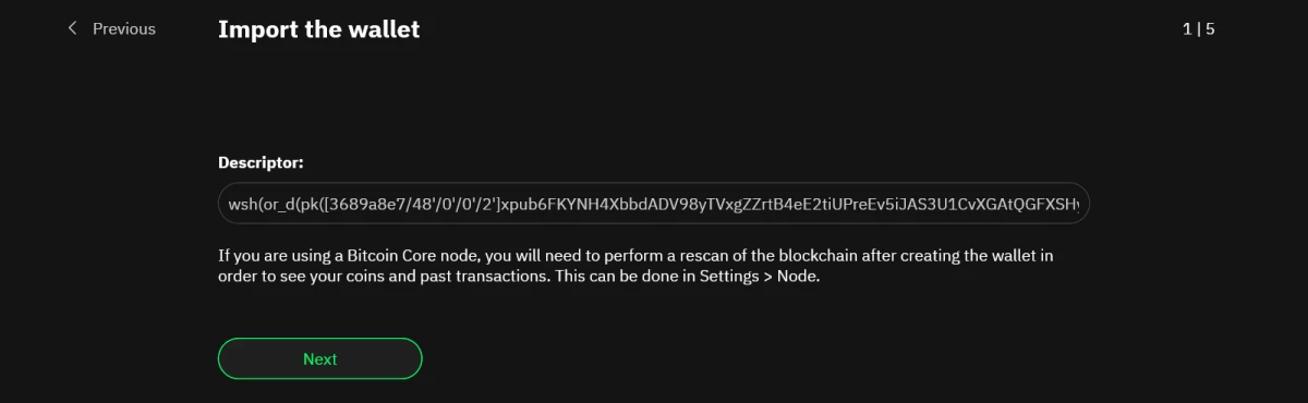 Importer descripteur