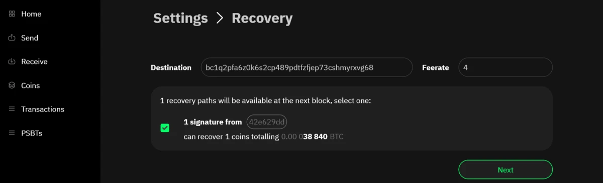 Récupération des pièces