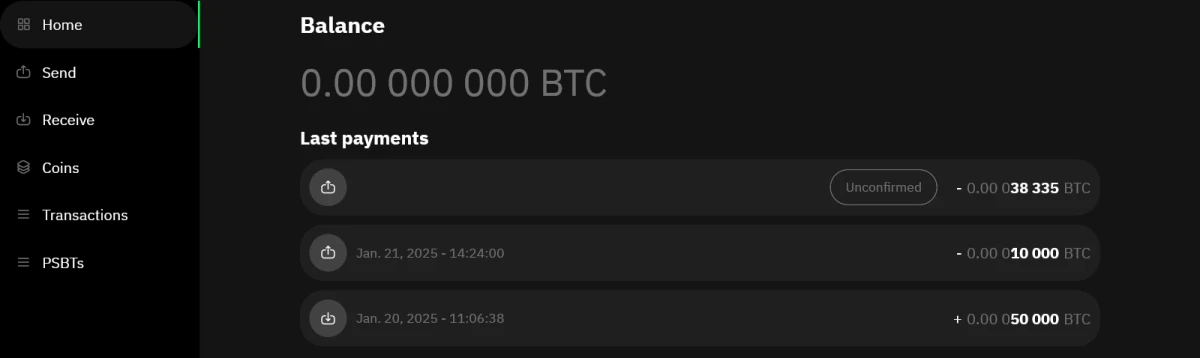 Écran principal après récupération
