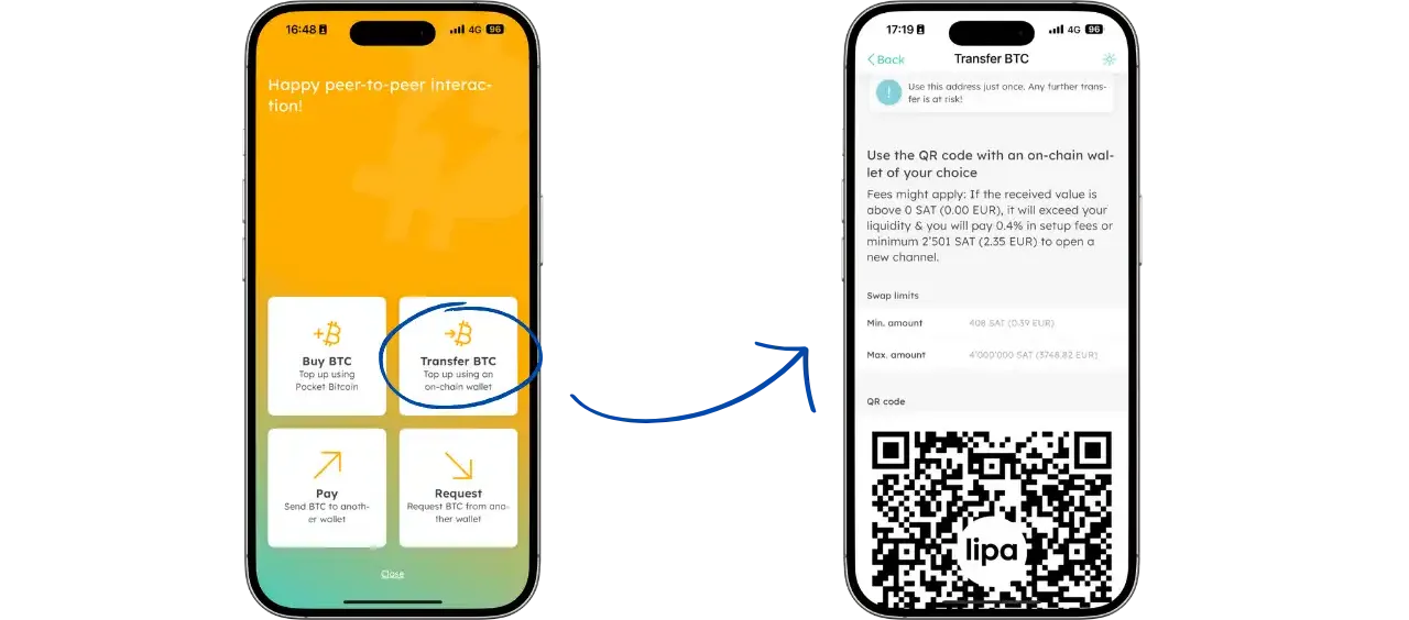 Recevoir des bitcoins on chain