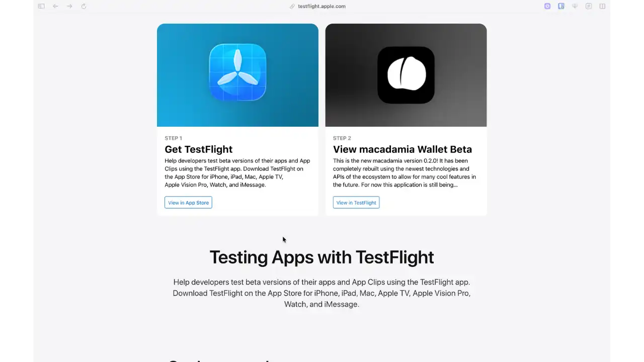 Installation TestFlight