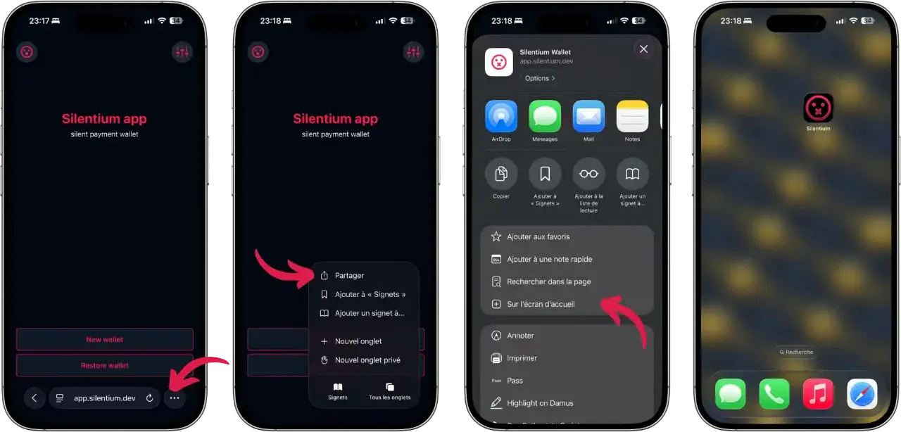 Installation de Silentium comme PWA sur iOS