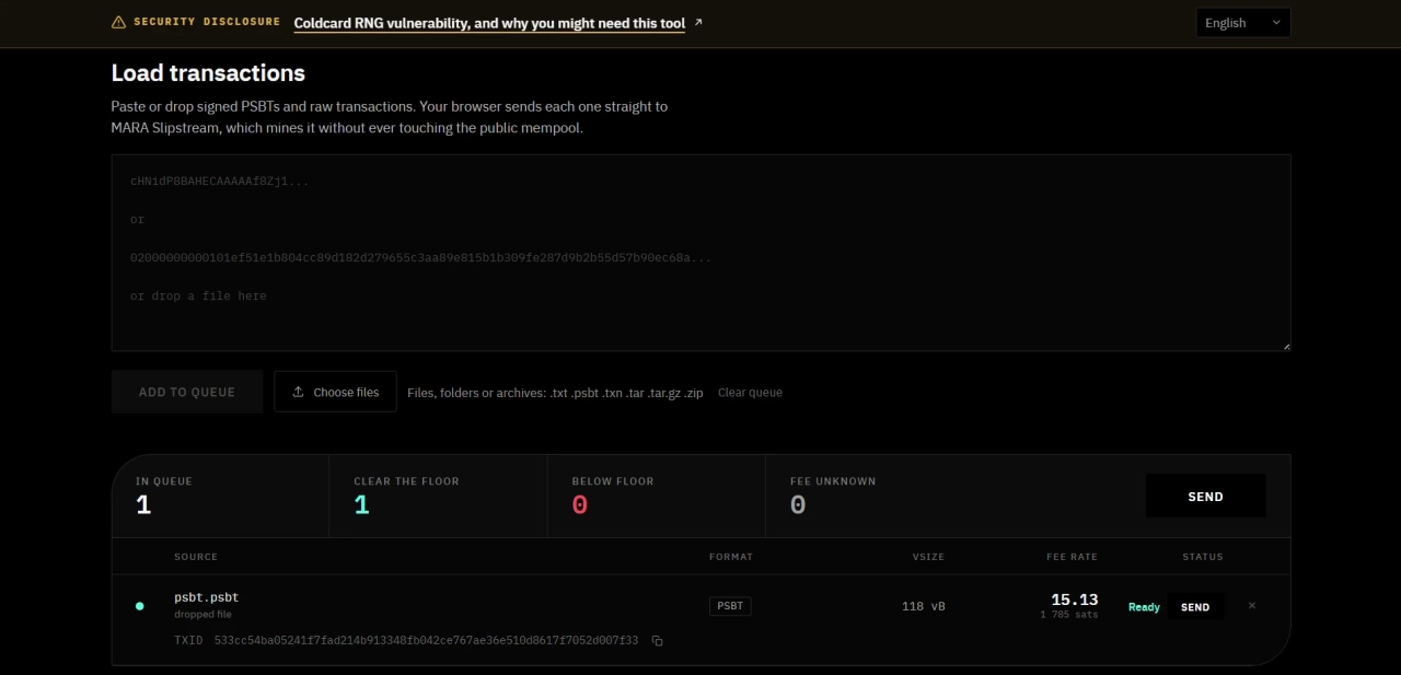 Transaction in the queue