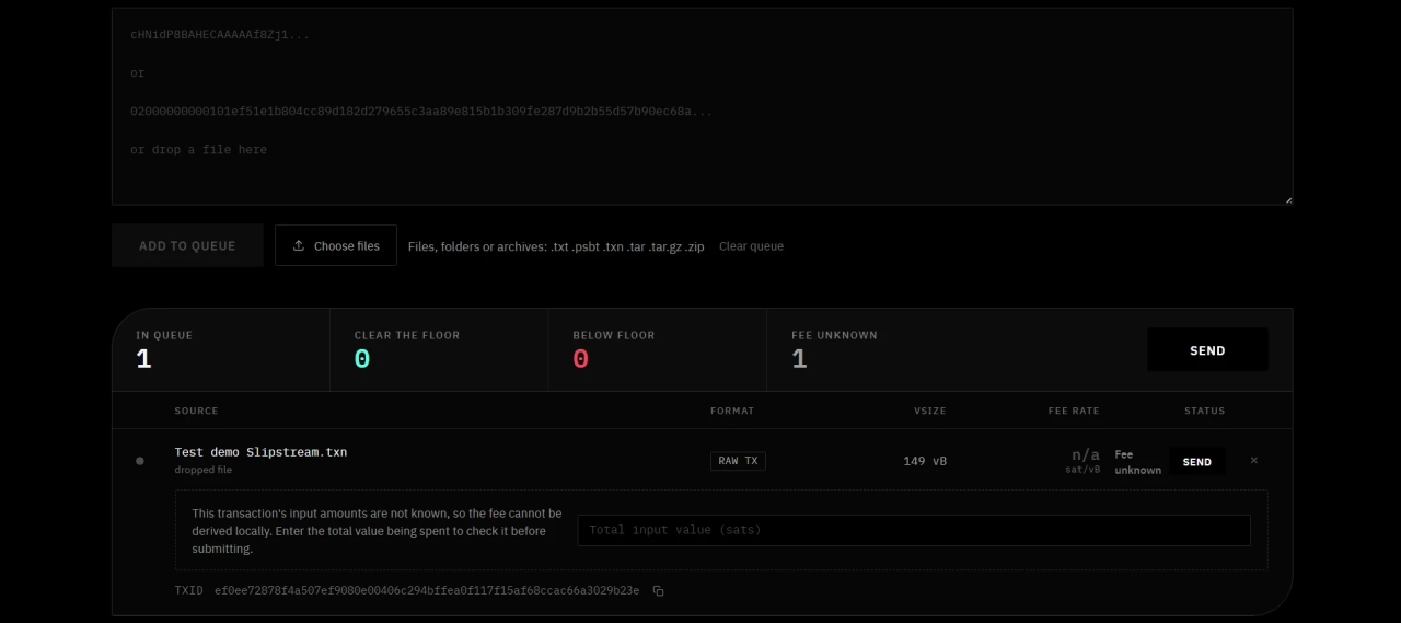 Transaction in the queue
