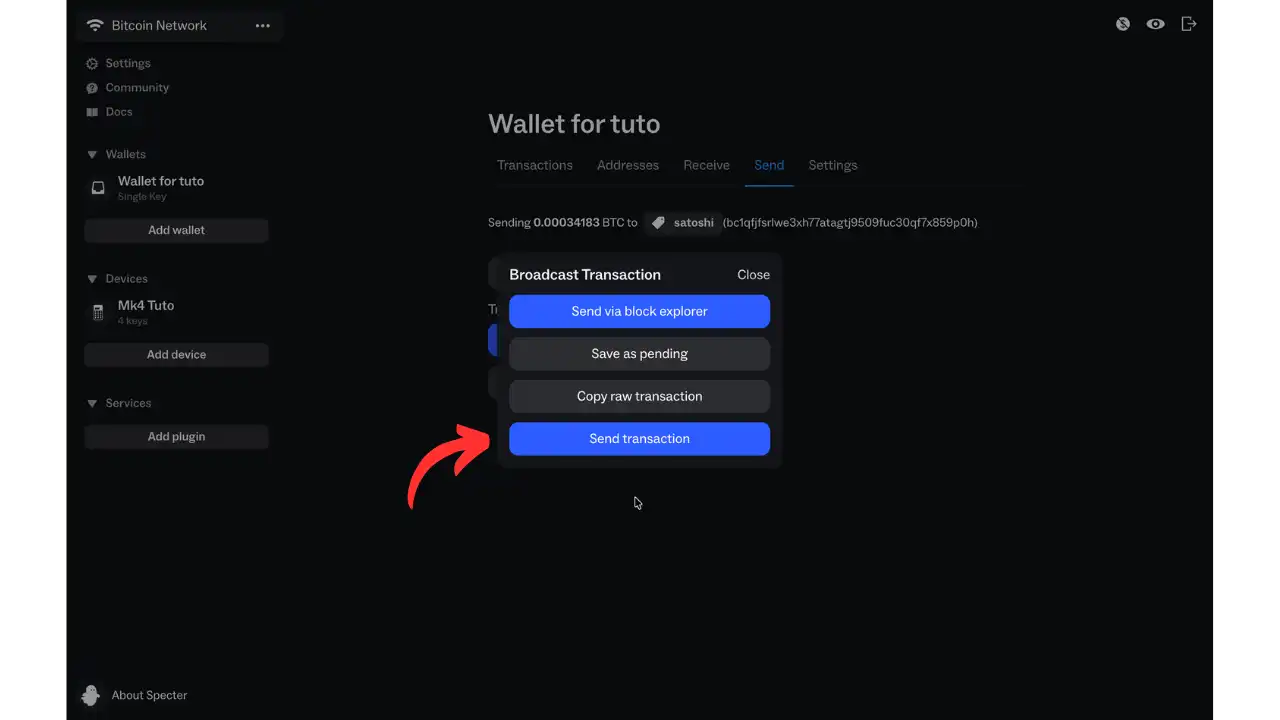 Diffusion de la transaction
