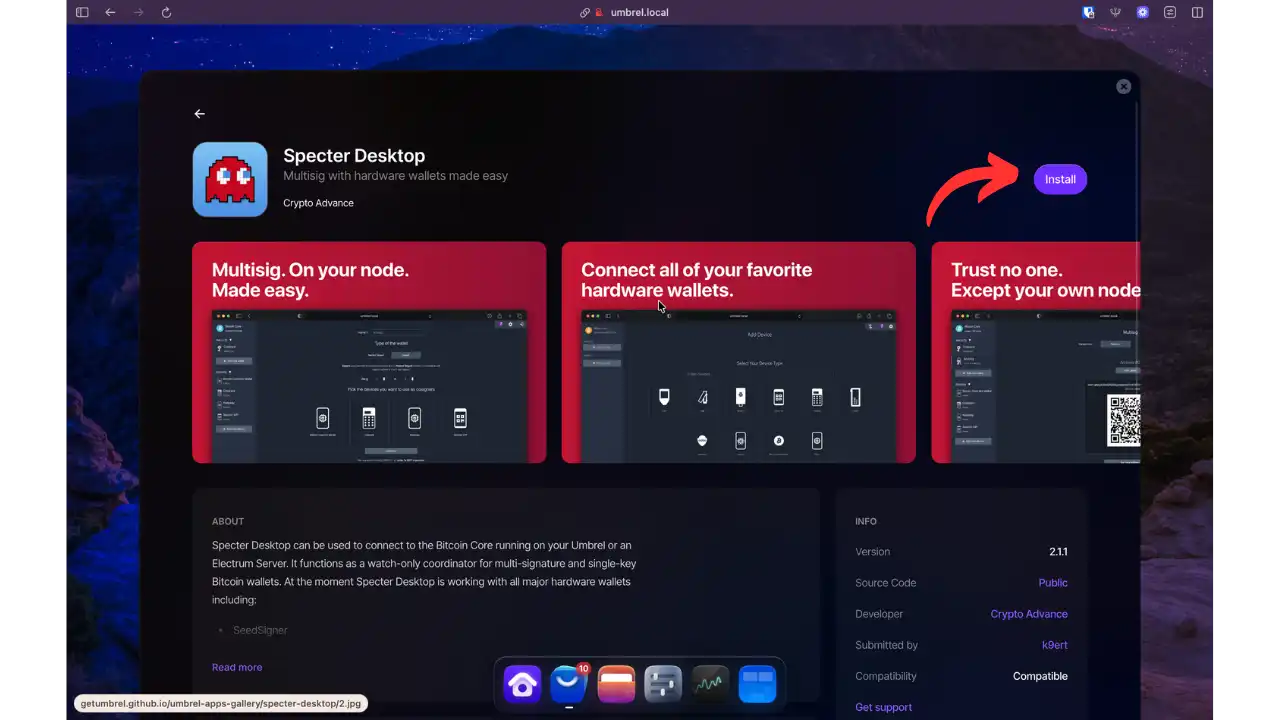 App Store Umbrel - Specter Desktop