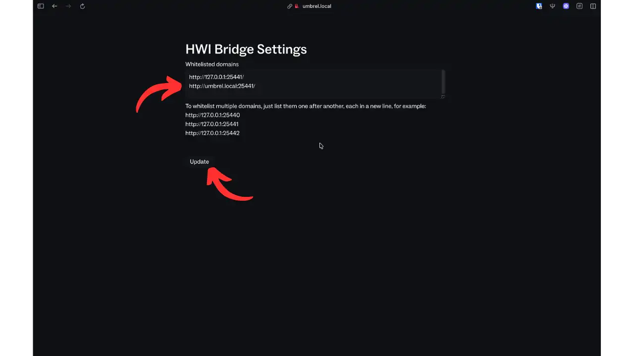 HWI Bridge Settings
