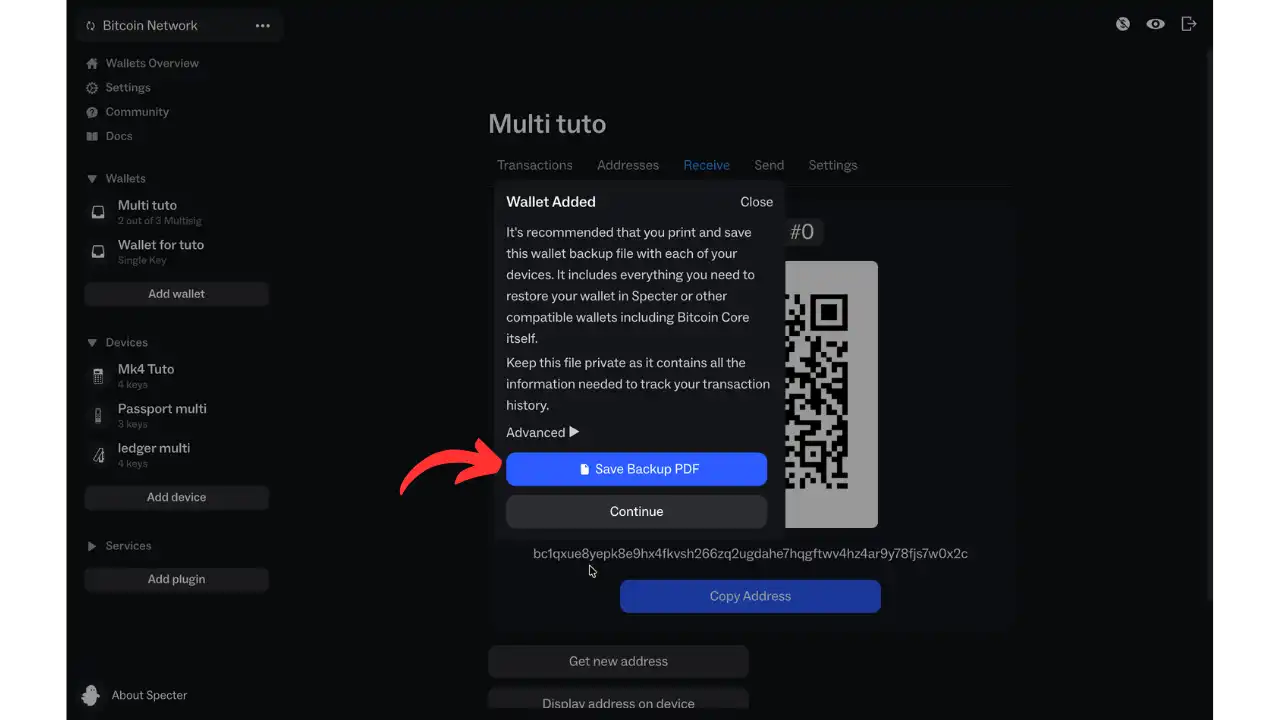 Wallet multisig créé